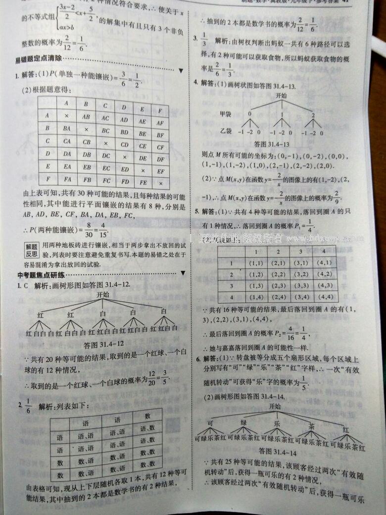 2016年北大绿卡刷题九年级数学下册冀教版 第47页