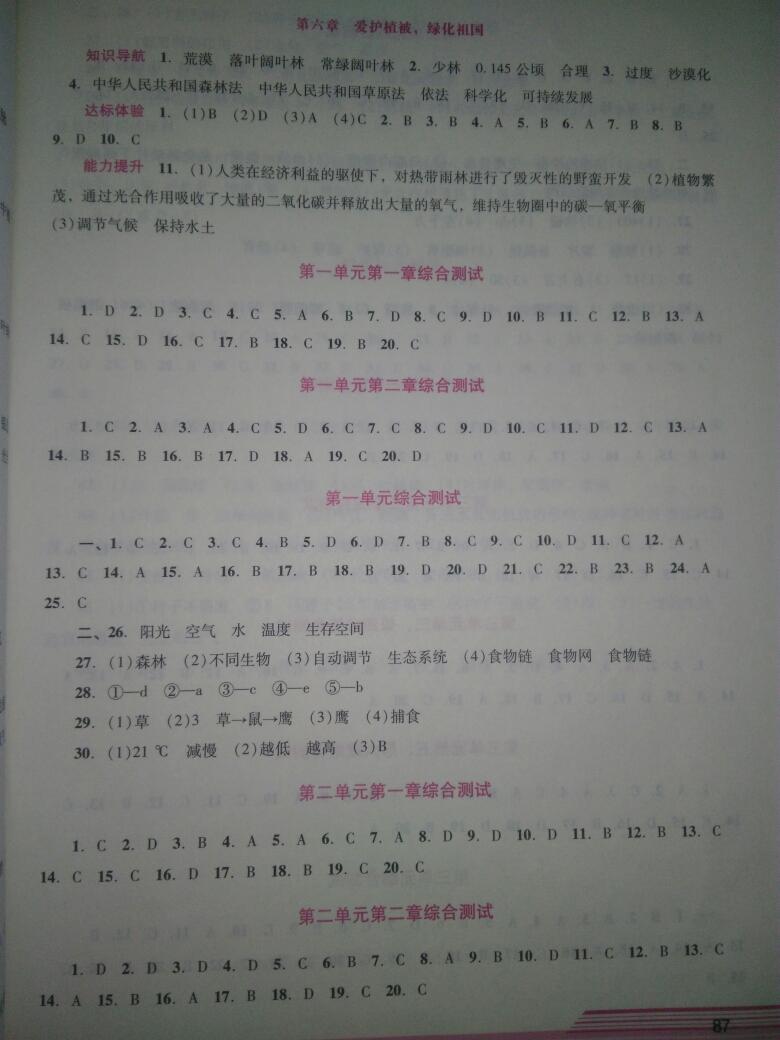 2016年自主與互動(dòng)學(xué)習(xí)新課程學(xué)習(xí)輔導(dǎo)七年級(jí)生物學(xué)上冊(cè)人教版 第7頁(yè)