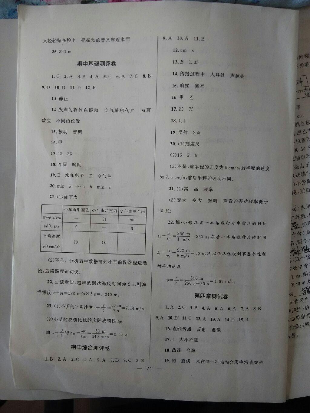 2016年湘教考苑单元测试卷八年级物理上册教科版 第3页