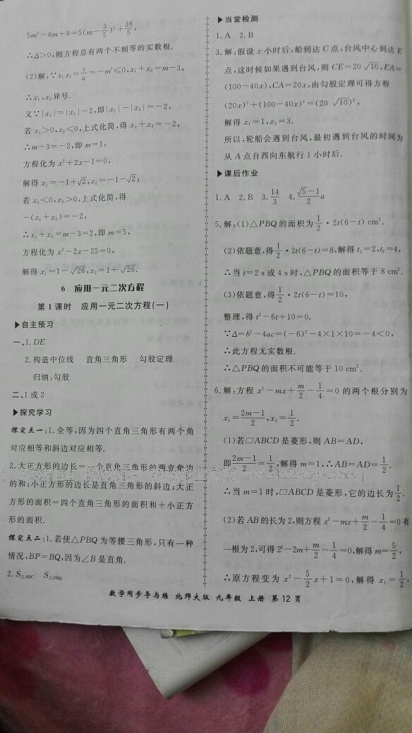 2016年新學案同步導與練九年級數(shù)學上冊北師大版 第17頁