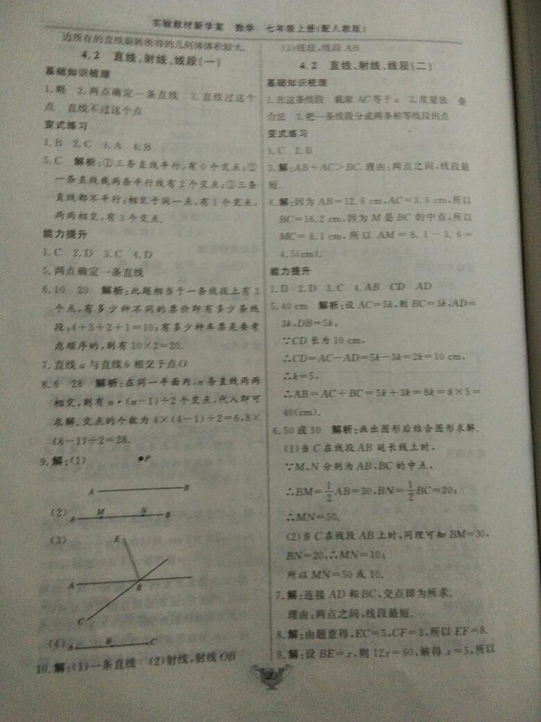 2016年实验教材新学案七年级数学上册人教版 第19页