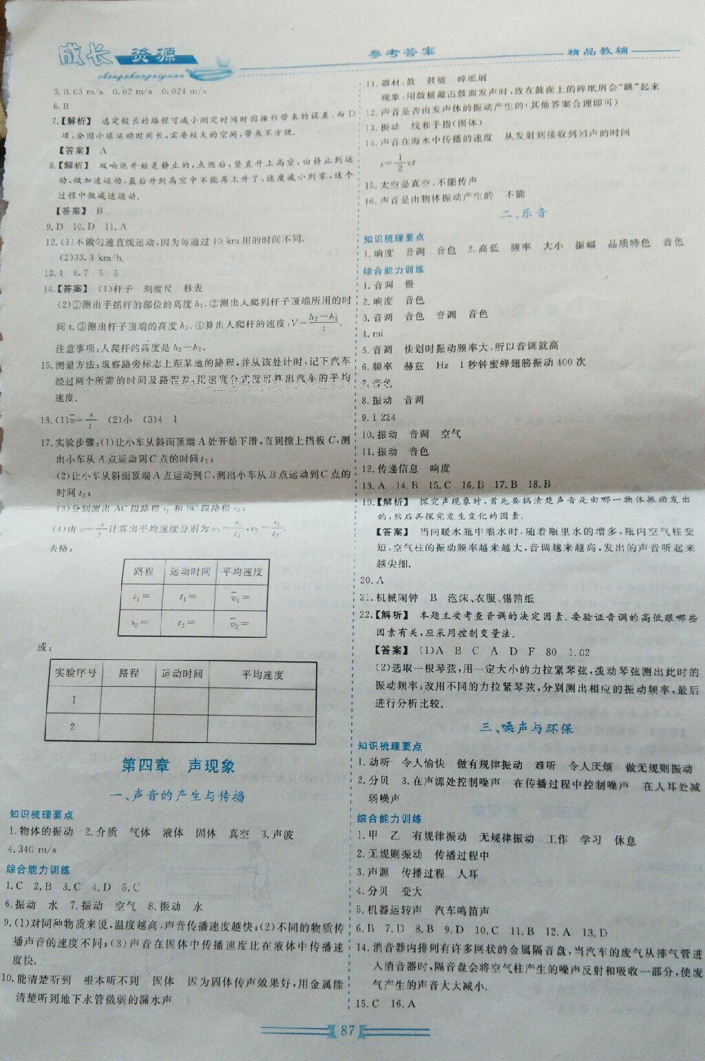 2016年新課程成長(zhǎng)資源八年級(jí)物理上冊(cè)北師大版 第20頁(yè)