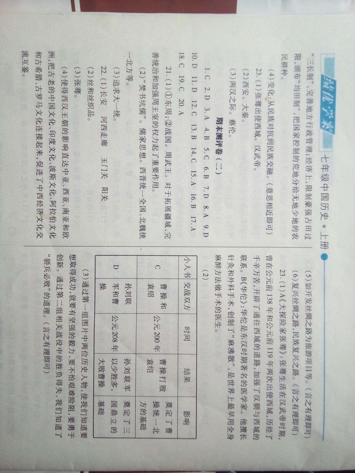 2016年绩优学案七年级中国历史上册华师大版 第32页