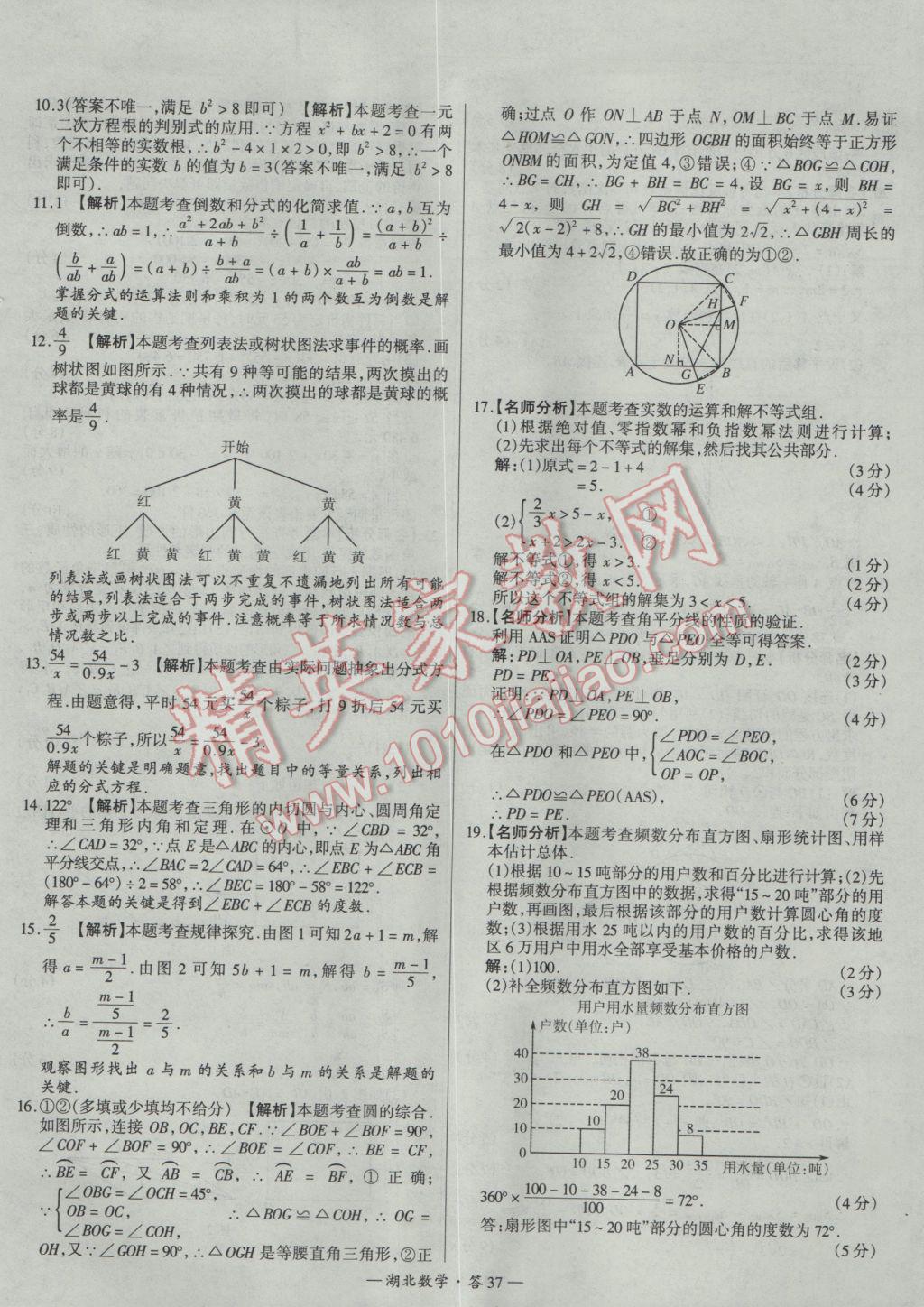 2017年天利38套湖北省中考試題精選數(shù)學(xué) 參考答案第37頁