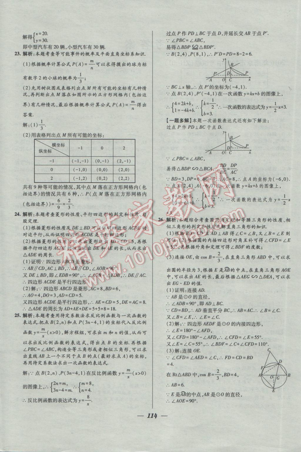 2017年鎖定中考2016年江蘇十三大市中考試卷匯編數(shù)學(xué) 參考答案第6頁(yè)