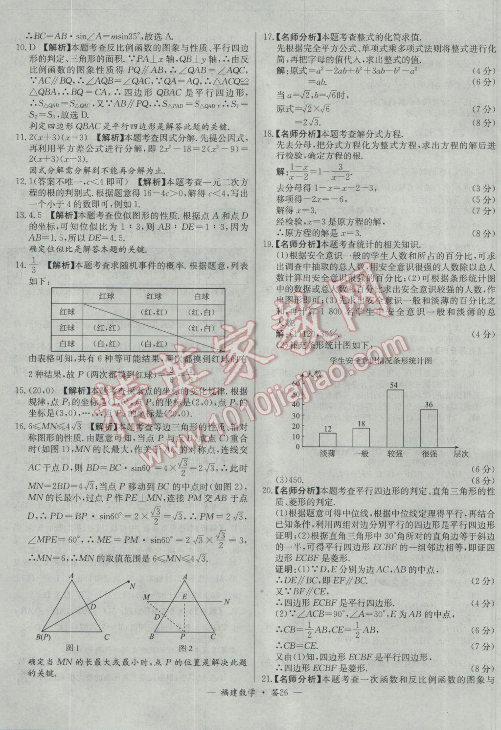 2017年天利38套福建省中考試題精選數(shù)學(xué) 參考答案第26頁(yè)