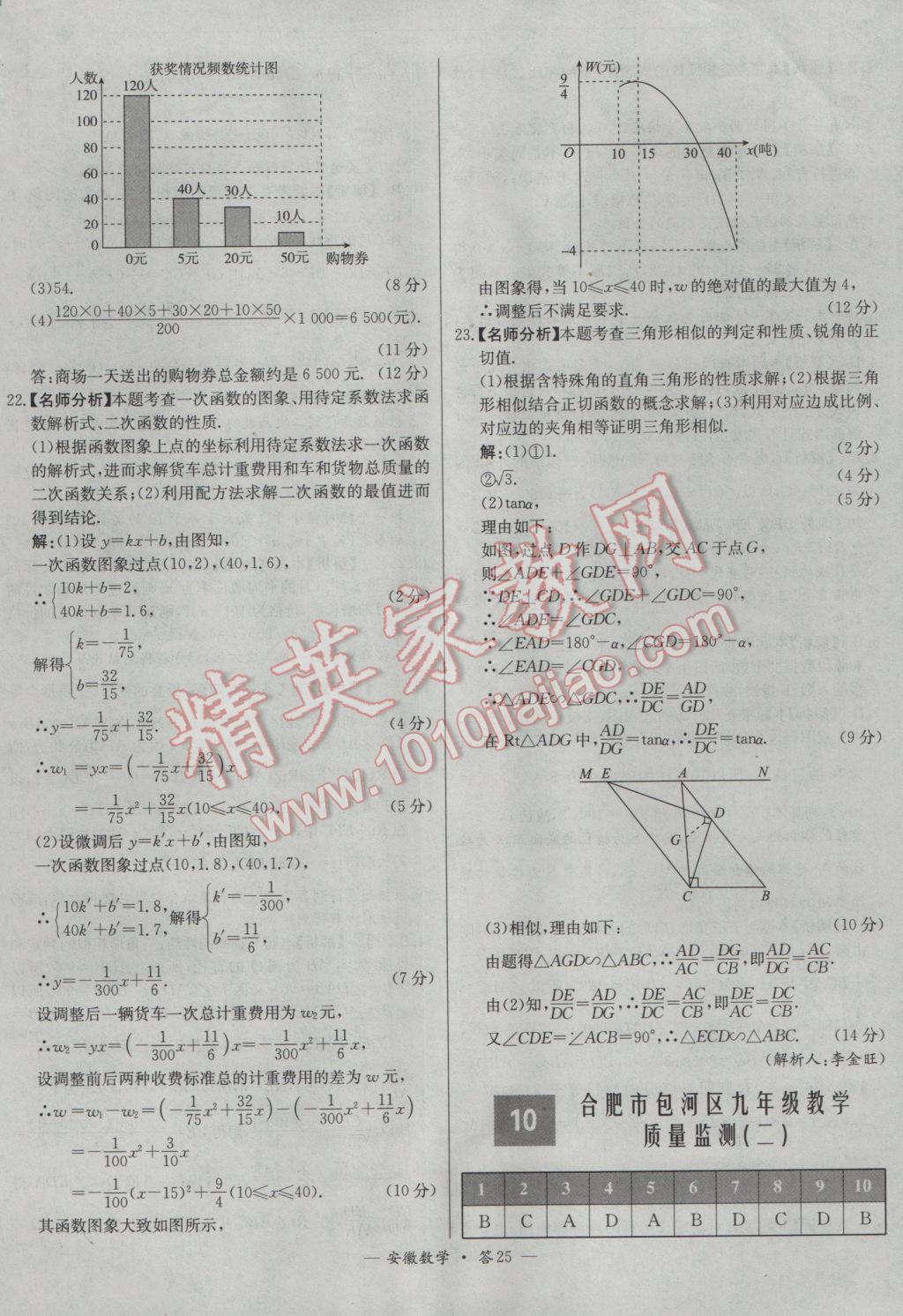 2017年天利38套安徽省中考試題精選數(shù)學 參考答案第25頁