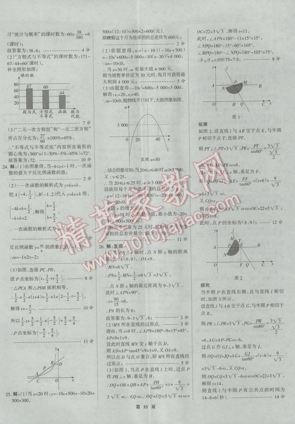 2017年全優(yōu)中考全國中考試題精選精析數(shù)學河北專用 參考答案第55頁