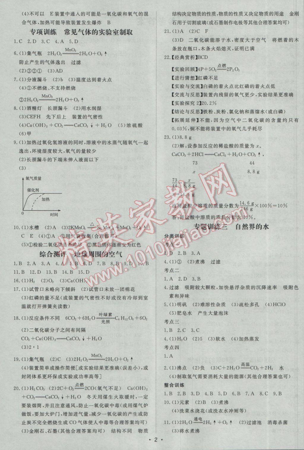 2017年正大圖書中考真題分類卷化學(xué) 參考答案第2頁