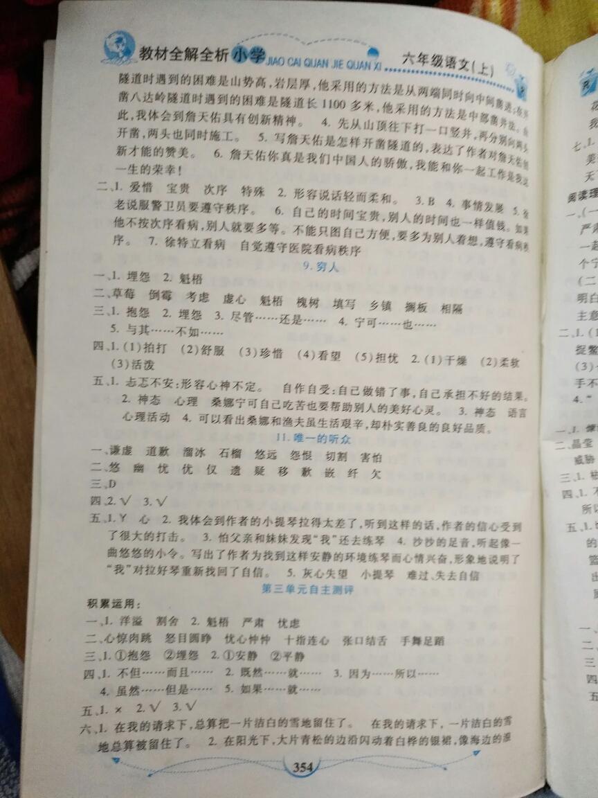 2016年小學(xué)教材全解全析六年級語文上冊人教版 第3頁