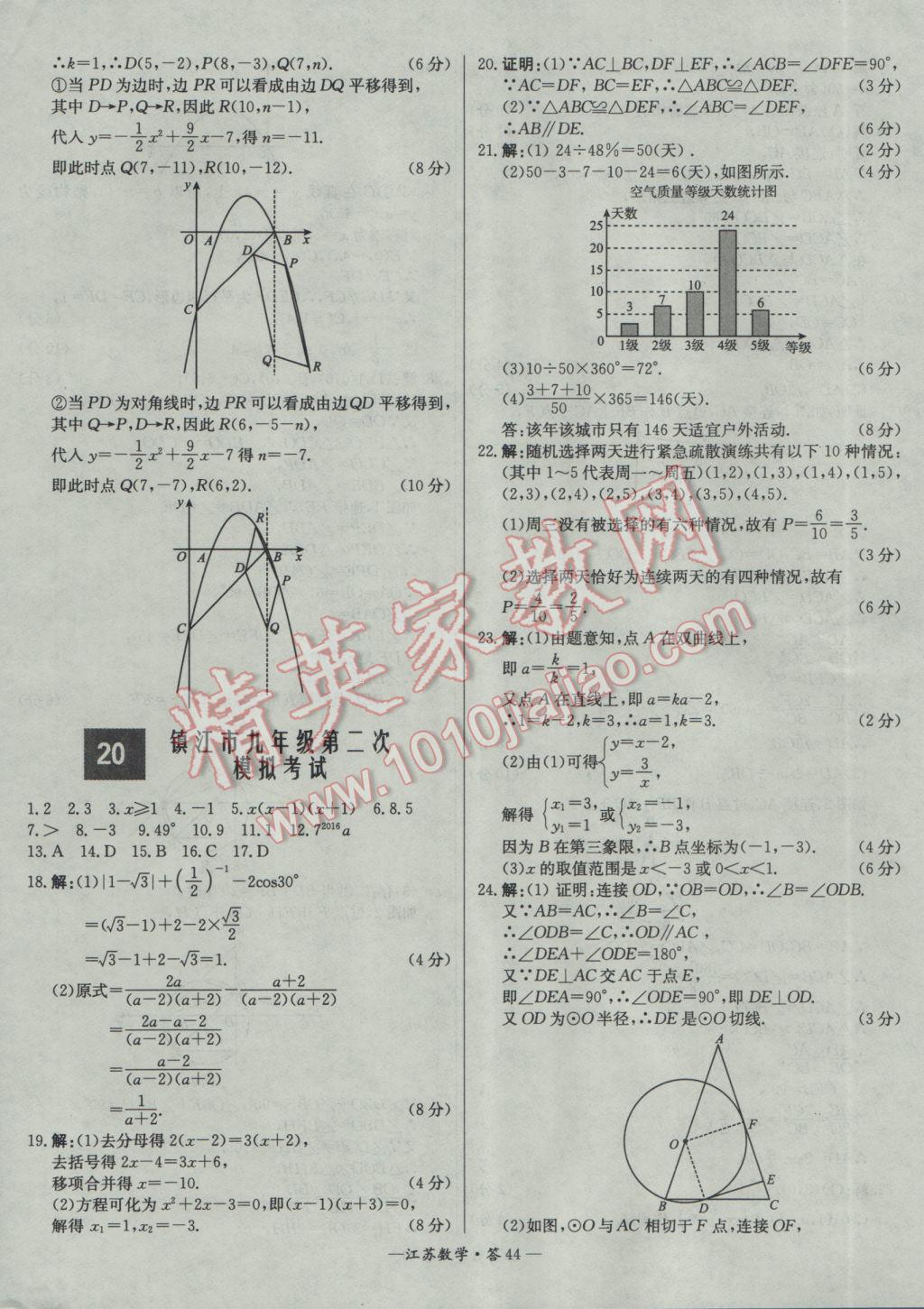 2017年天利38套江蘇省13大市中考試題精選數(shù)學(xué) 參考答案第44頁(yè)