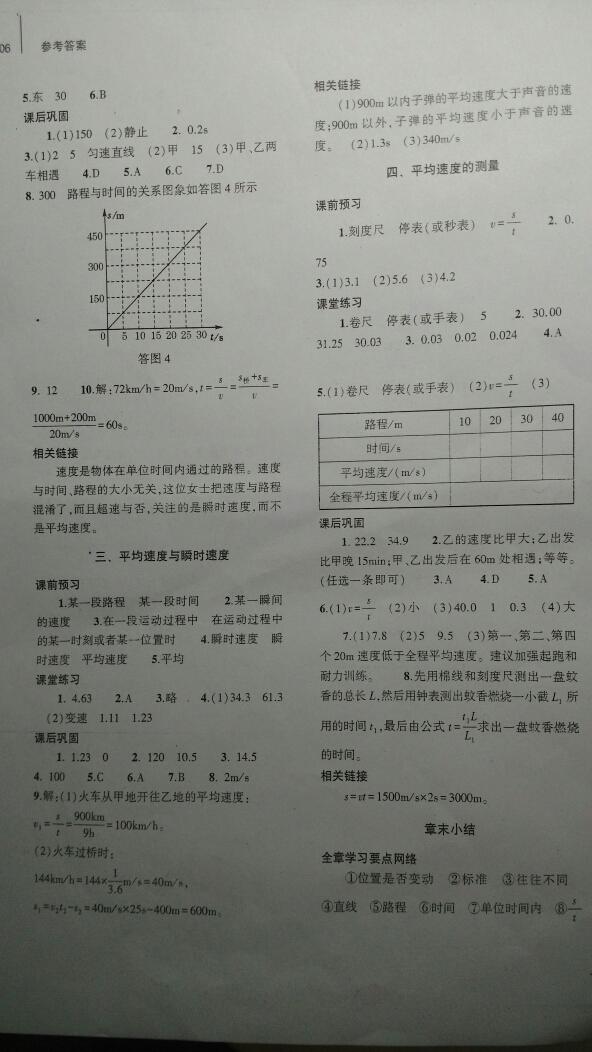 2016年基礎(chǔ)訓(xùn)練八年級(jí)物理上冊(cè)北師大版大象出版社 第16頁