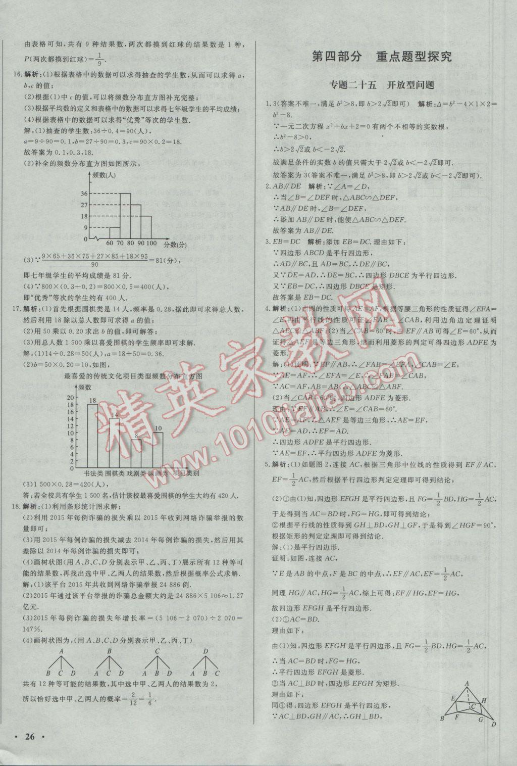 2017年正大图书中考真题分类卷数学 参考答案第52页