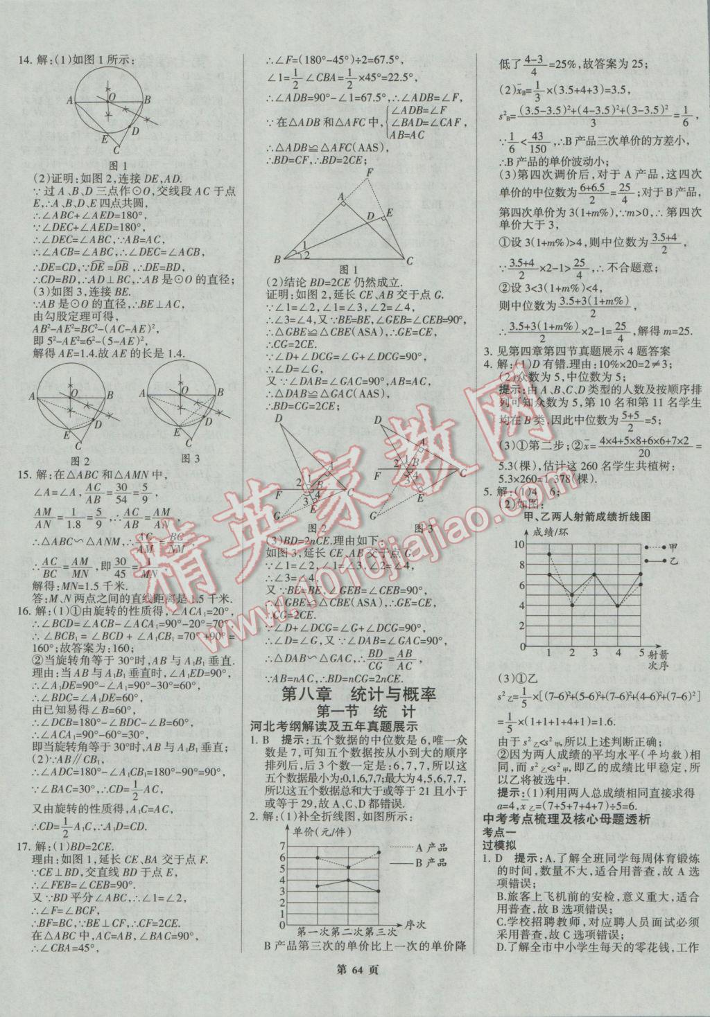 2017年全優(yōu)中考系統(tǒng)總復(fù)習(xí)數(shù)學(xué)河北專用 參考答案第64頁