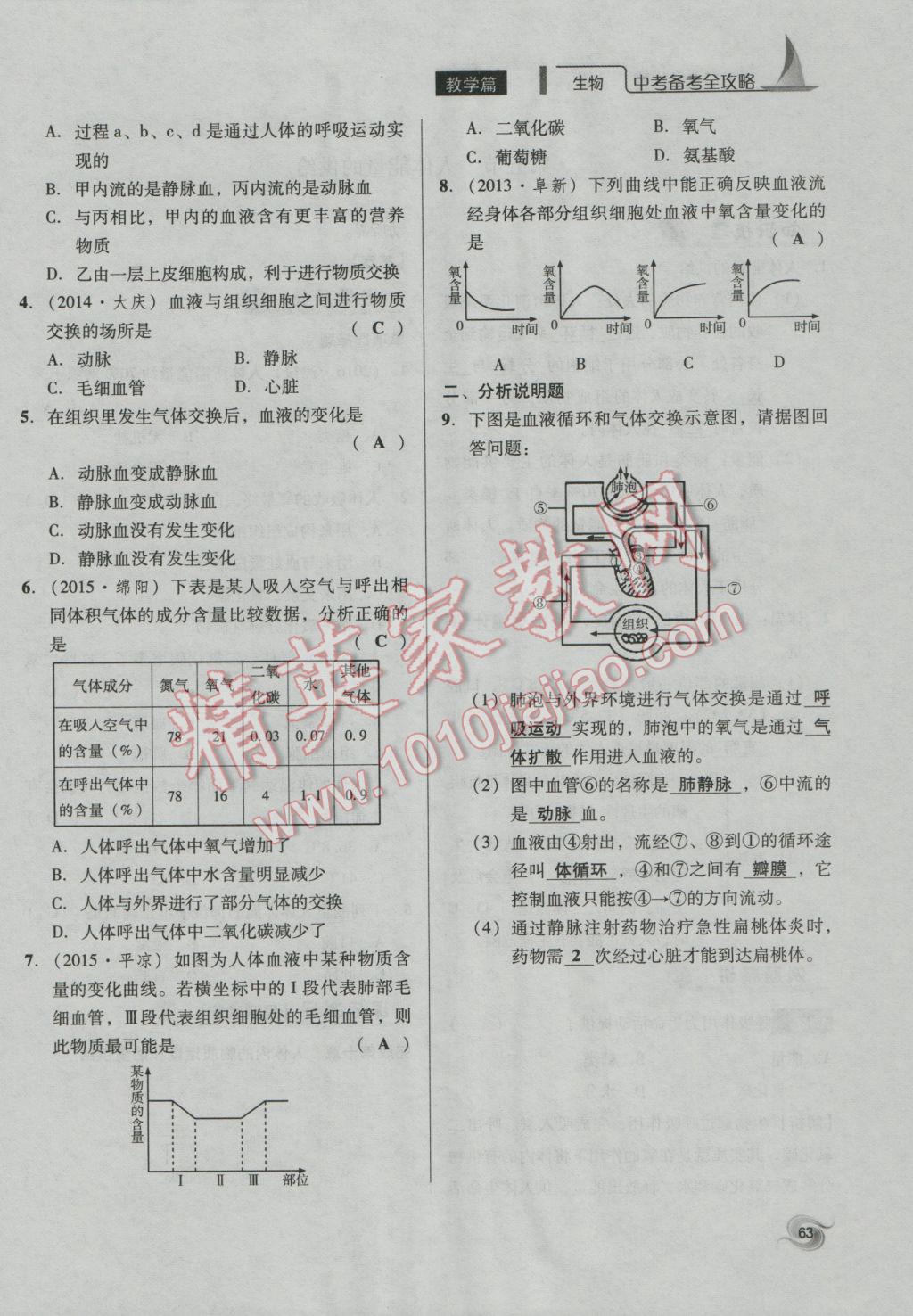 2017年中考備考全攻略生物 七年級下第63頁