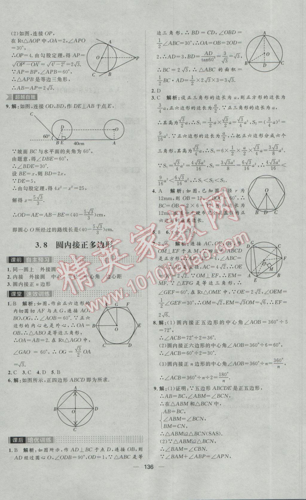 2017年陽光計(jì)劃九年級(jí)數(shù)學(xué)下冊(cè)北師大版 參考答案第24頁