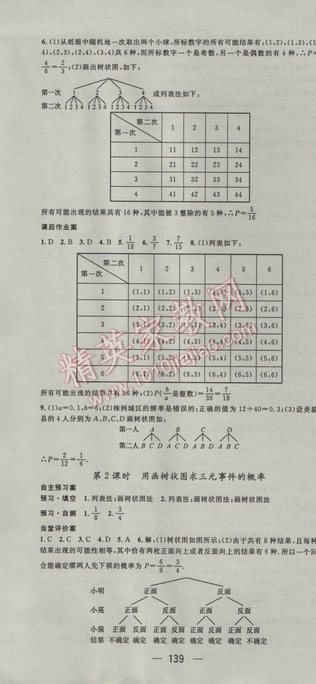 2017年名師測控九年級數(shù)學下冊青島版 參考答案第13頁