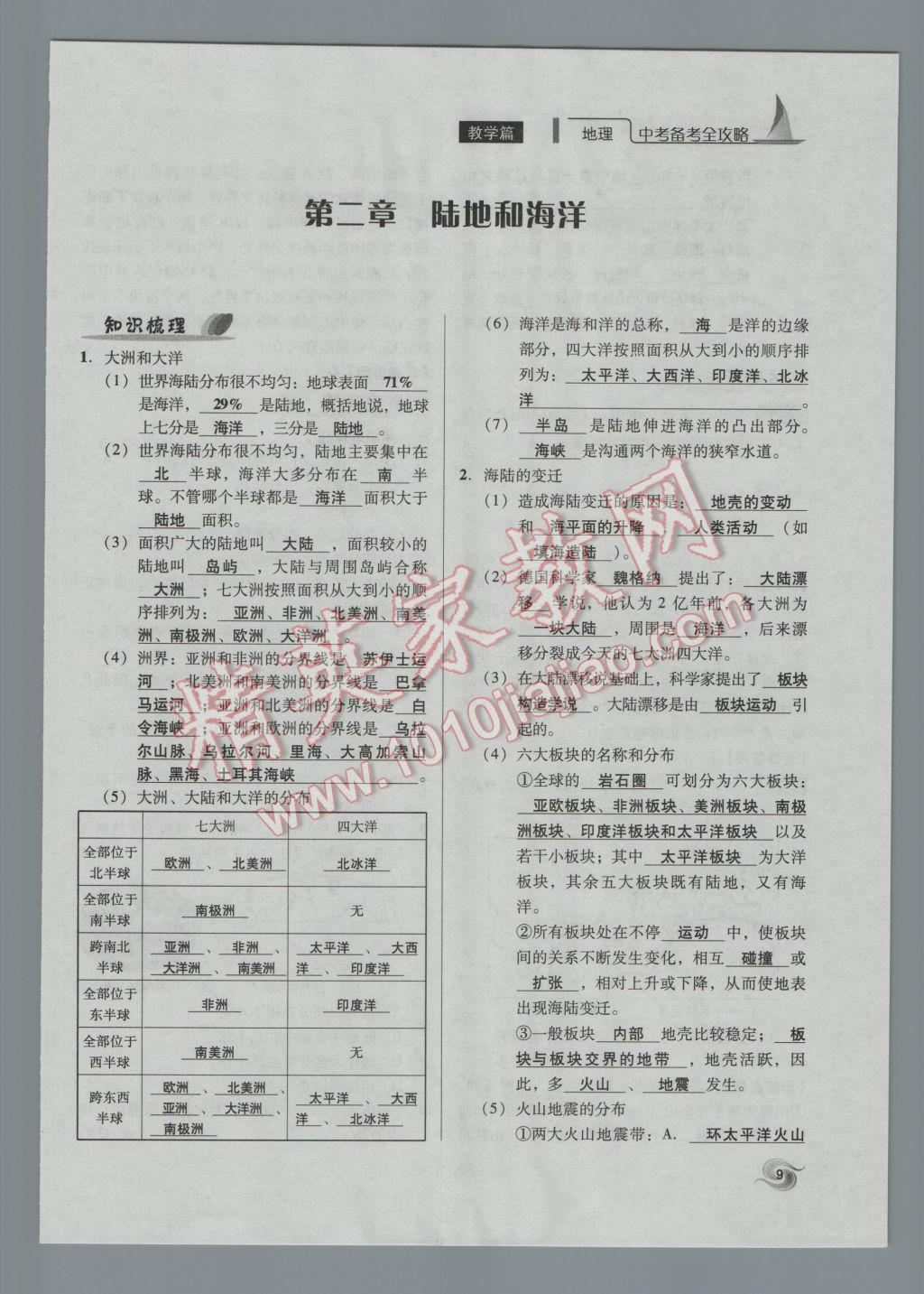 2017年中考備考全攻略地理 七年級(jí)上第9頁(yè)