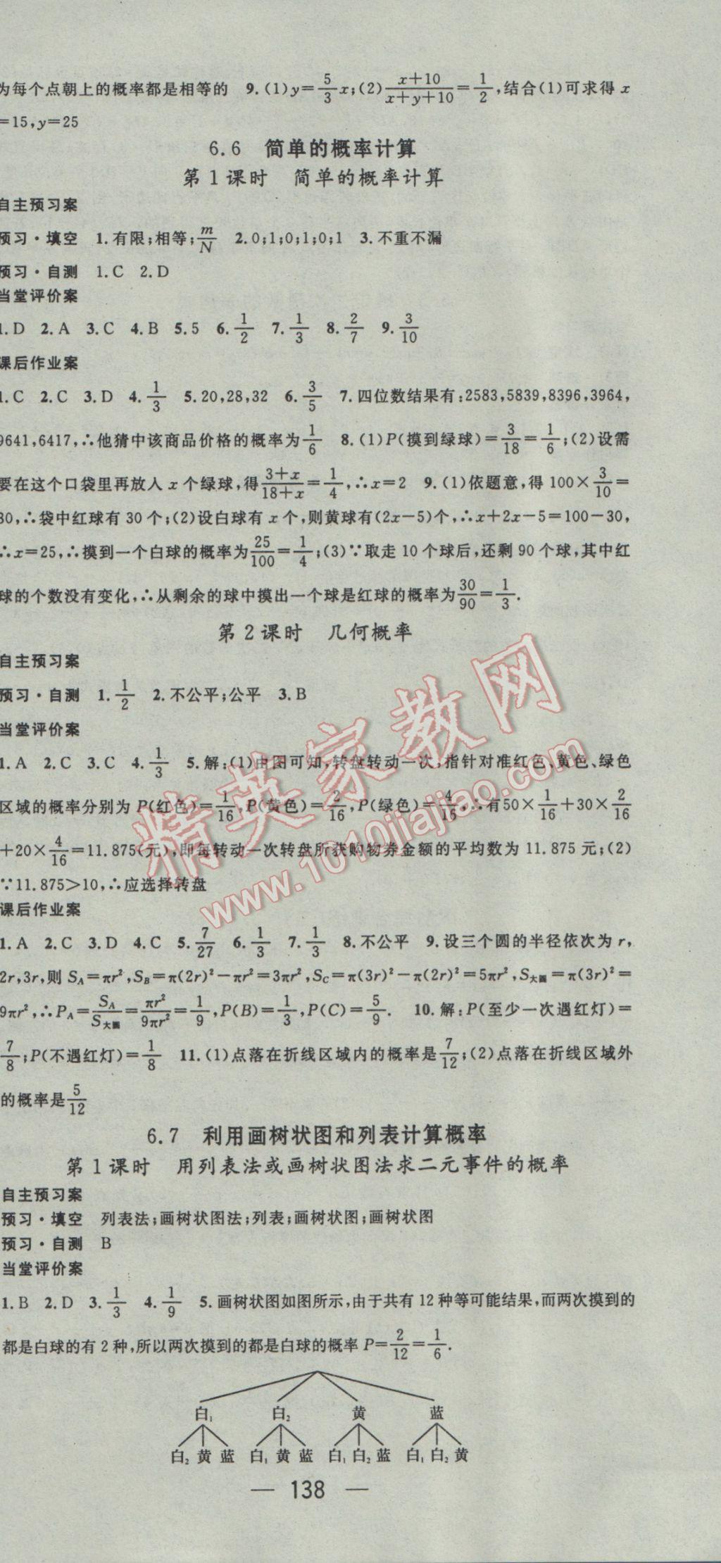 2017年名師測(cè)控九年級(jí)數(shù)學(xué)下冊(cè)青島版 參考答案第12頁(yè)