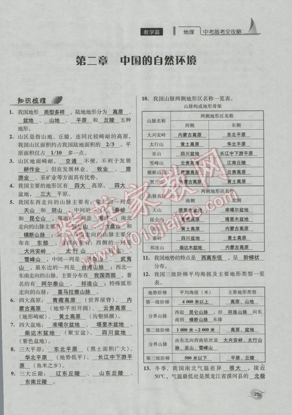 2017年中考備考全攻略地理 八年級(jí)上第75頁(yè)