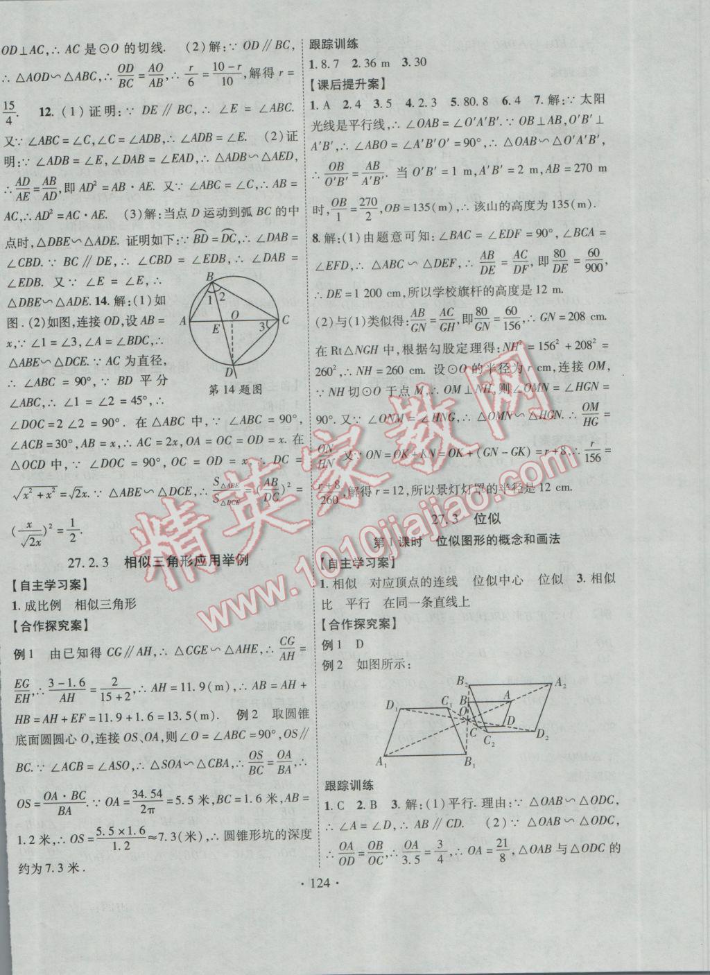 2017年課堂導(dǎo)練1加5九年級(jí)數(shù)學(xué)下冊(cè)人教版 參考答案第8頁