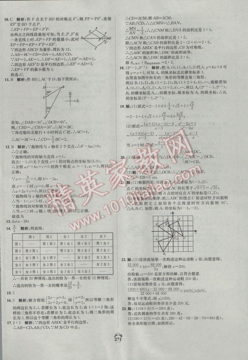 2017年專題分類卷3年中考2年模擬數(shù)學(xué) 參考答案第61頁(yè)