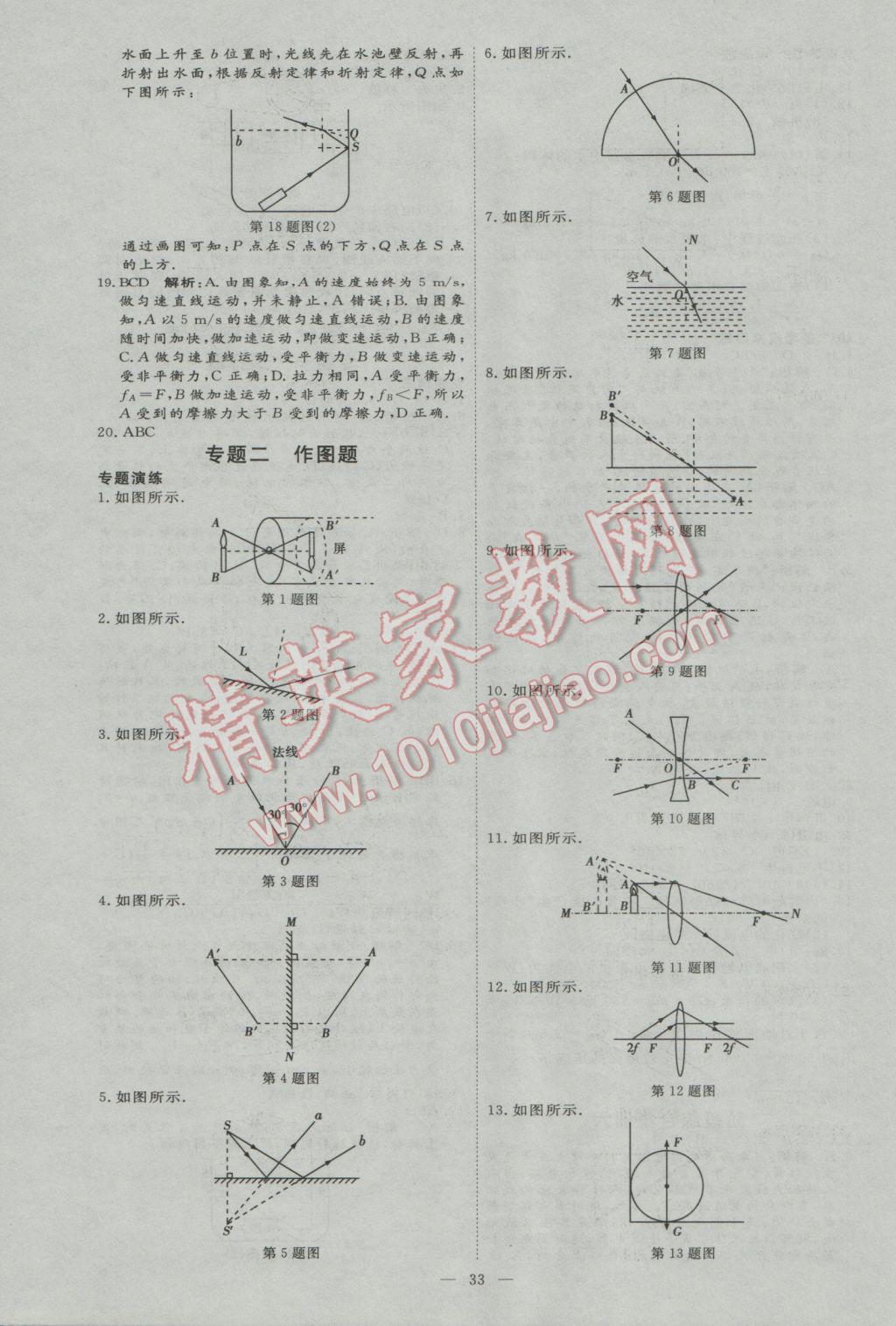 2017年優(yōu)加學(xué)案贏在中考物理河北專版 參考答案第33頁