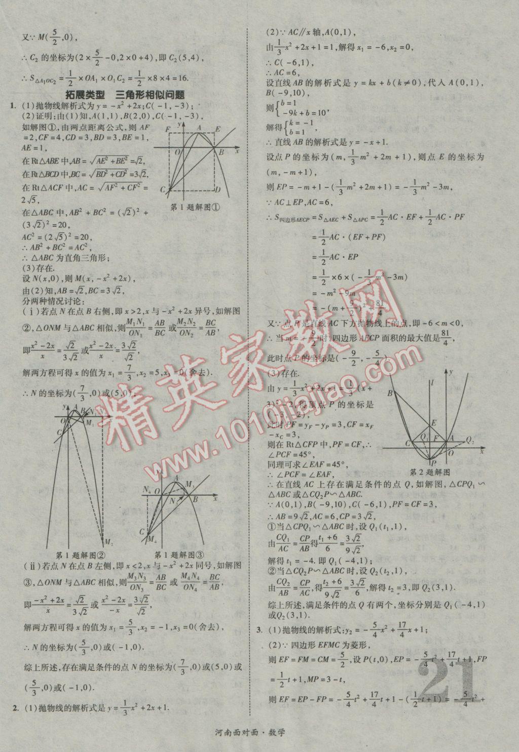 2017年河南中考面对面数学 参考答案第21页