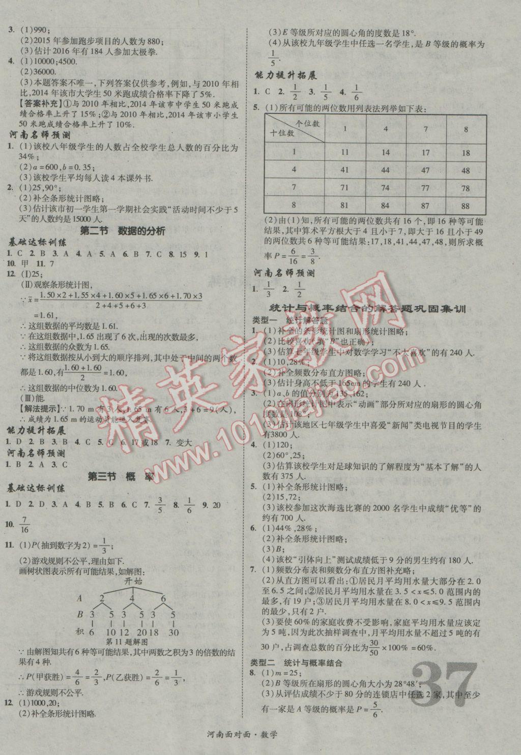 2017年河南中考面對(duì)面數(shù)學(xué) 參考答案第37頁(yè)