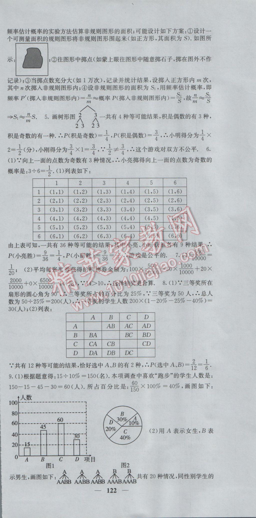 2017年課堂點睛九年級數(shù)學下冊冀教版 參考答案第18頁