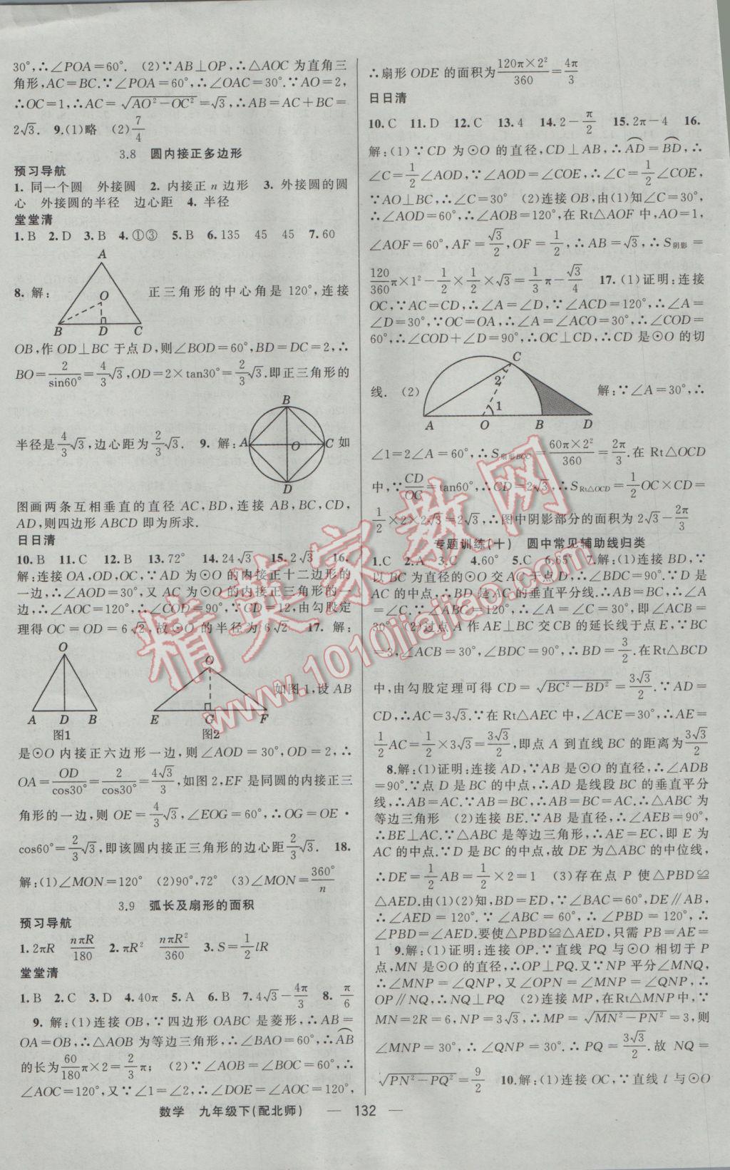 2017年四清導(dǎo)航九年級(jí)數(shù)學(xué)下冊(cè)北師大版 參考答案第13頁(yè)