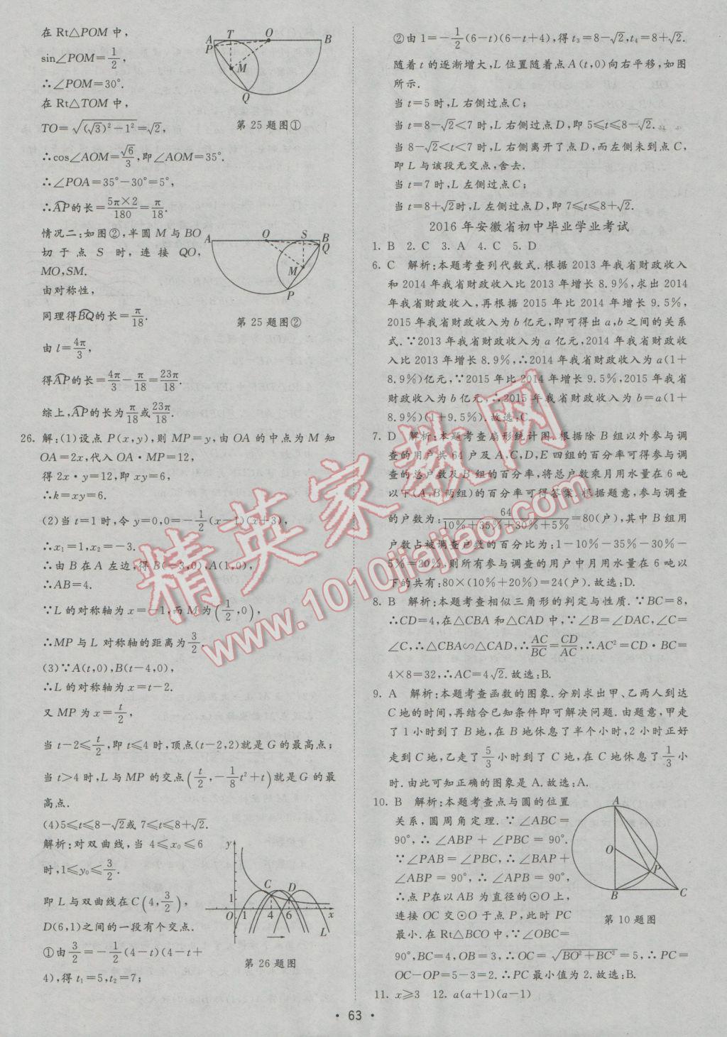 2017年正大圖書中考試題匯編山東省17地市加13套全國卷數(shù)學 參考答案第63頁