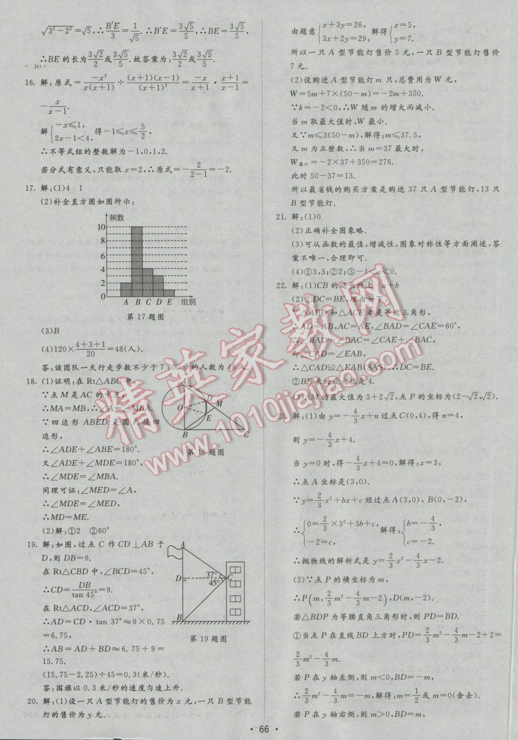 2017年正大圖書(shū)中考試題匯編山東省17地市加13套全國(guó)卷數(shù)學(xué) 參考答案第66頁(yè)