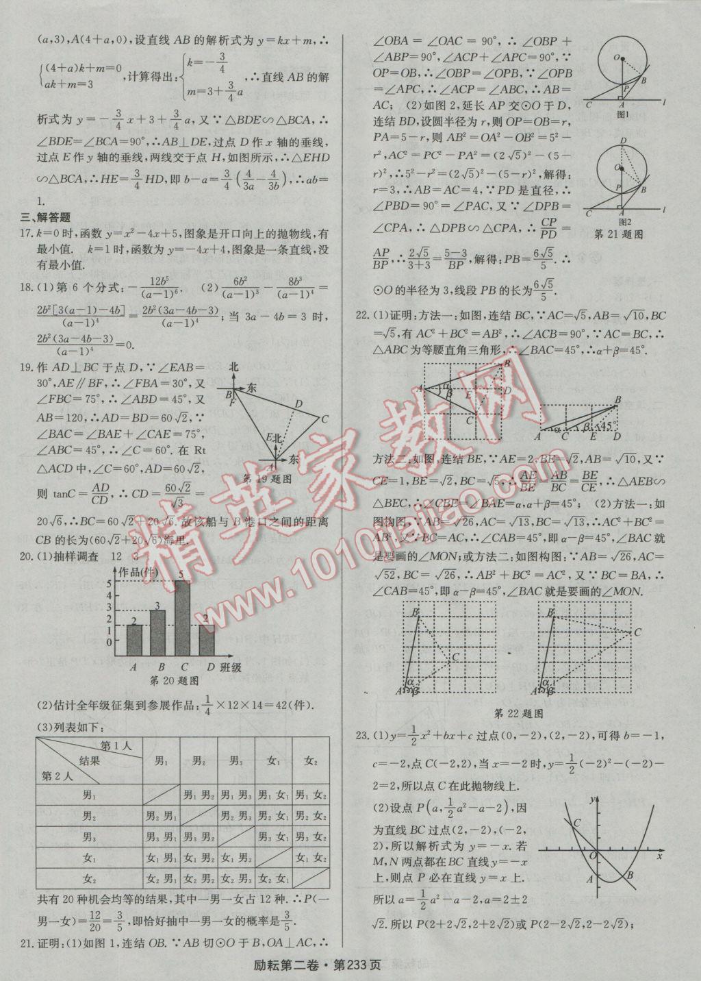 2017年勵耘書業(yè)勵耘第二卷3年中考優(yōu)化卷數(shù)學浙江地區(qū)專用 參考答案第53頁