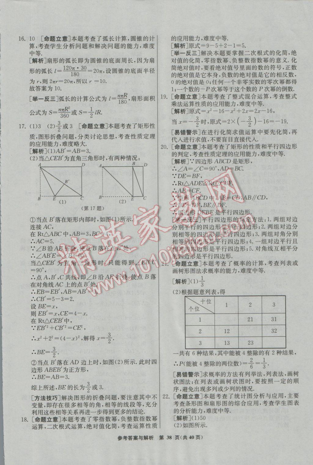 2017年春雨教育考必勝福建省中考試卷精選數(shù)學(xué) 模擬試卷參考答案第74頁