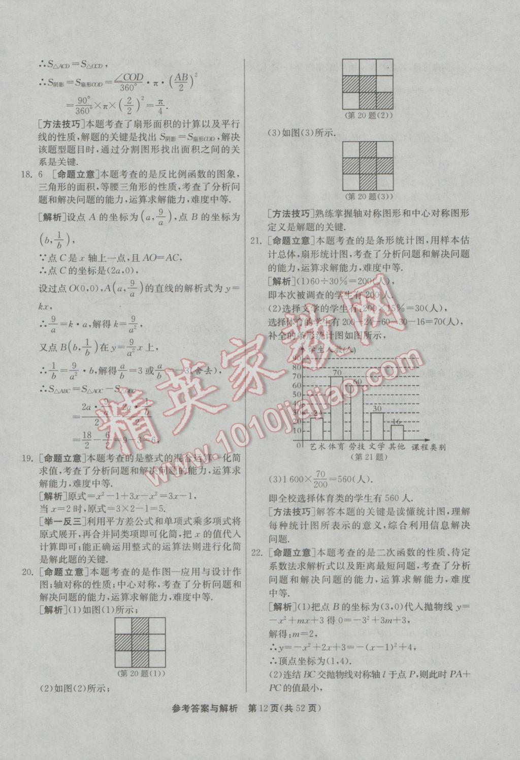 2017年春雨教育考必勝浙江省中考試卷精選數(shù)學 參考答案第12頁