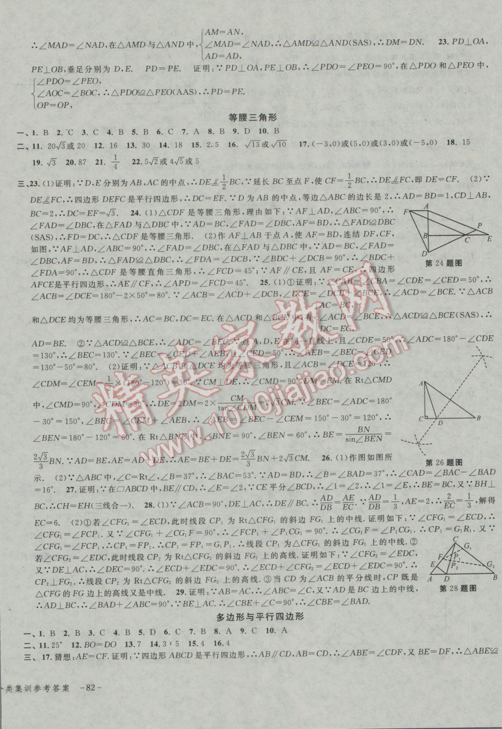 2017年學(xué)而優(yōu)中考專題分類集訓(xùn)數(shù)學(xué) 參考答案第8頁