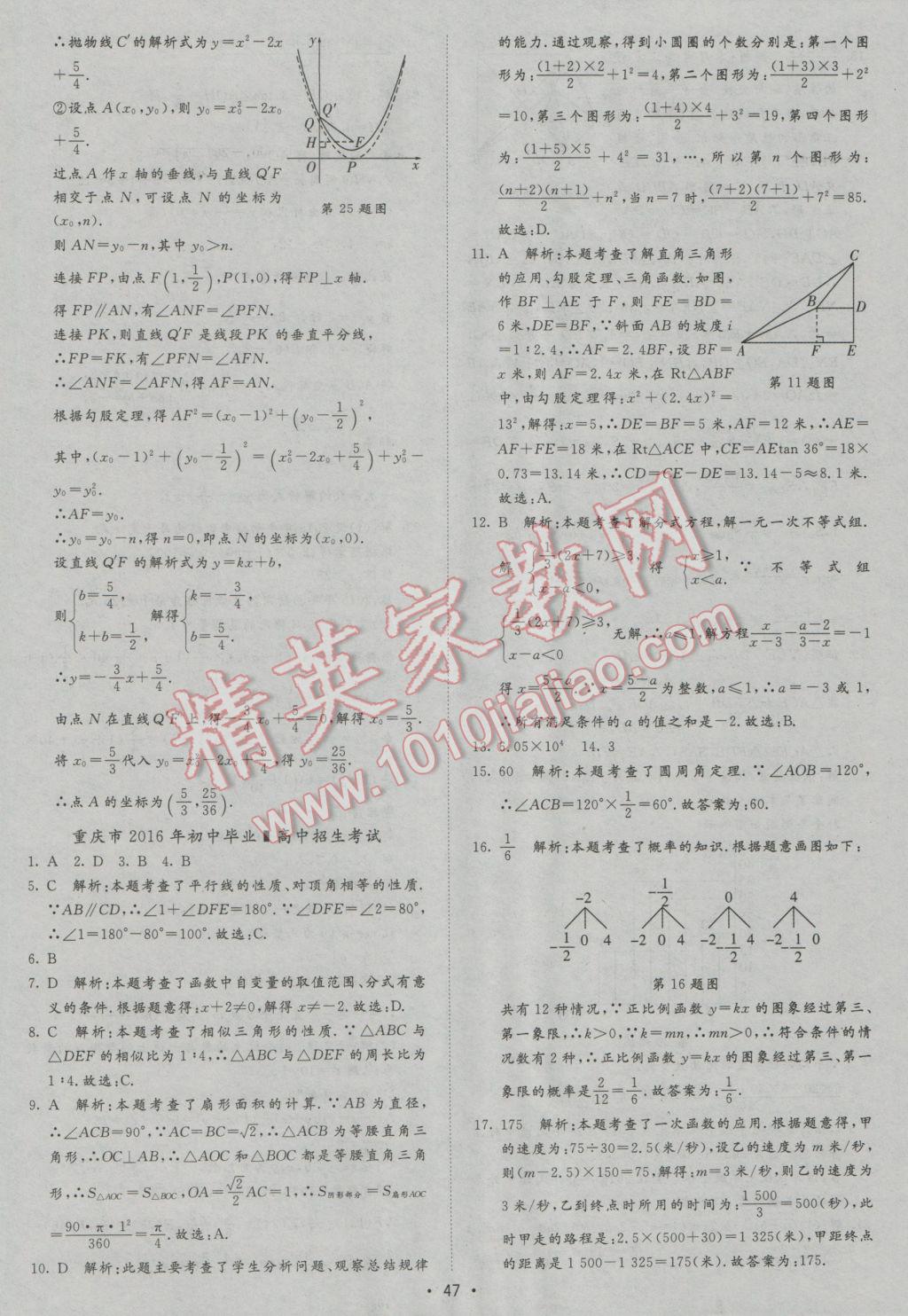 2017年正大圖書(shū)中考試題匯編山東省17地市加13套全國(guó)卷數(shù)學(xué) 參考答案第47頁(yè)