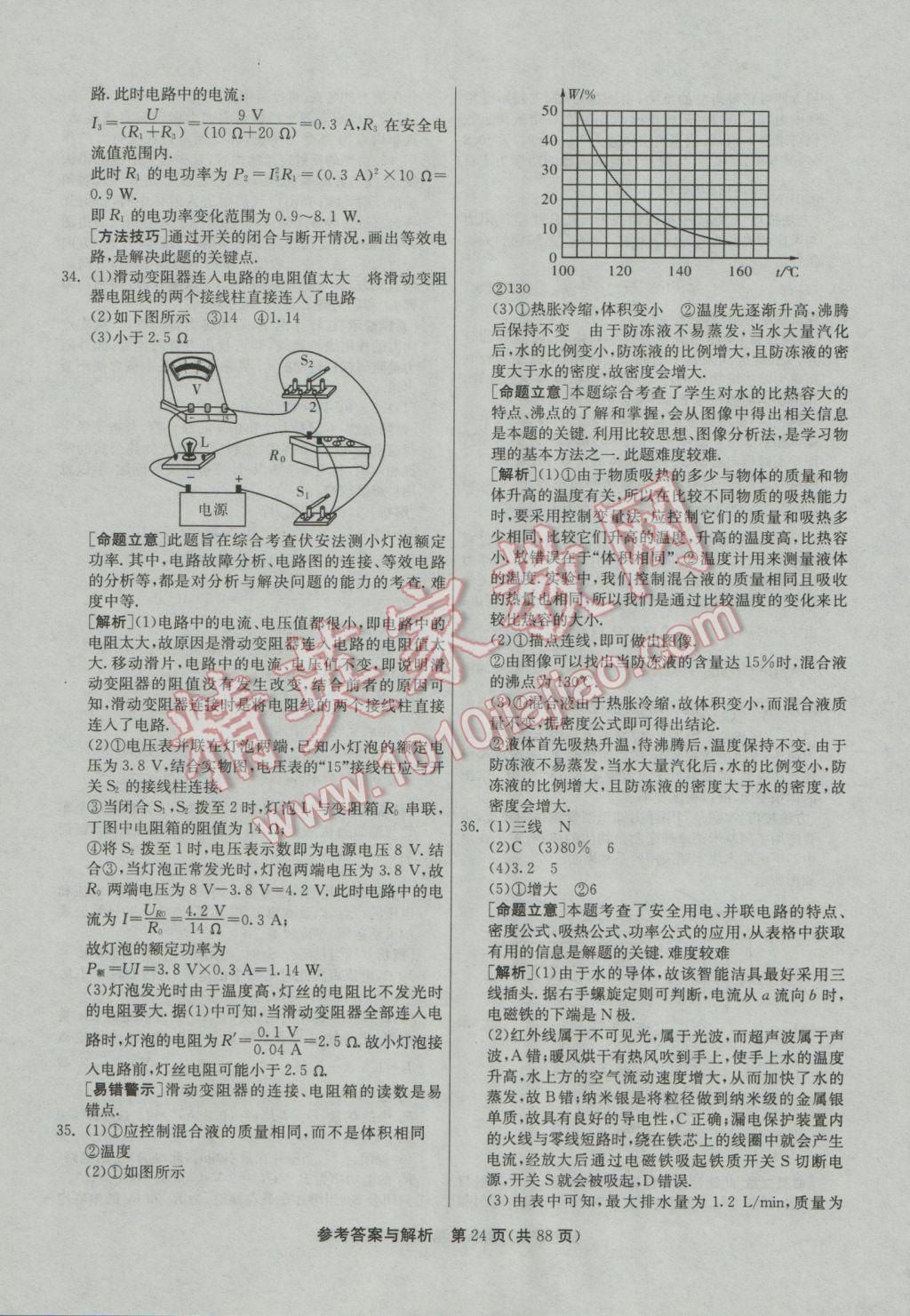 2017年春雨教育考必勝江蘇13大市中考試卷精選物理 參考答案第24頁