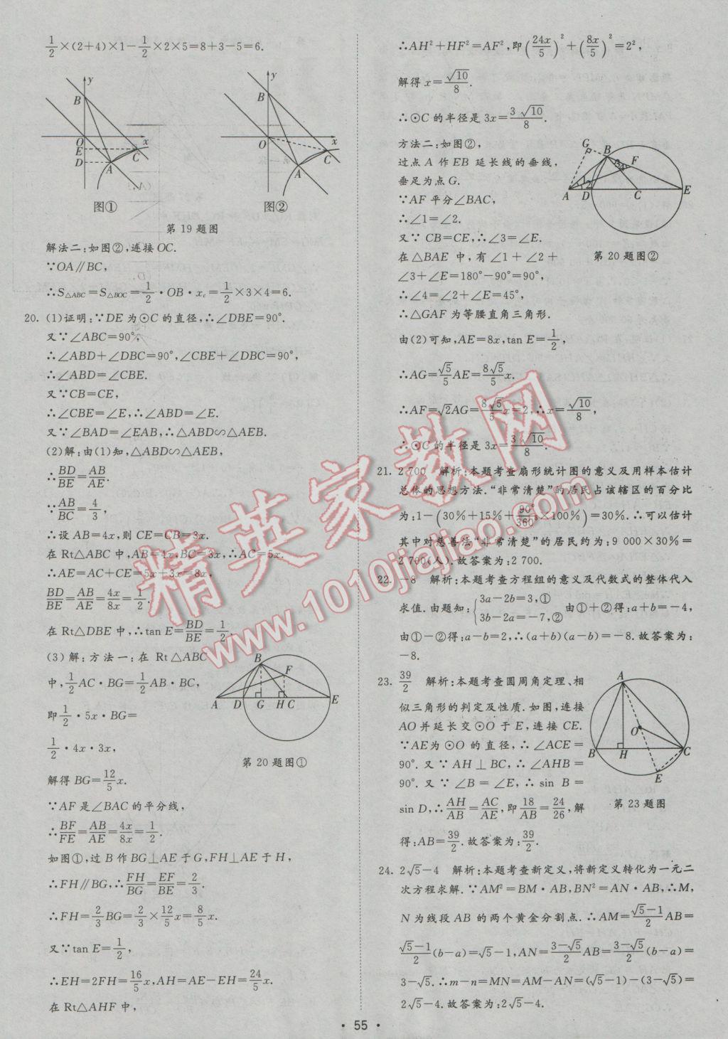 2017年正大图书中考试题汇编山东省17地市加13套全国卷数学 参考答案第55页