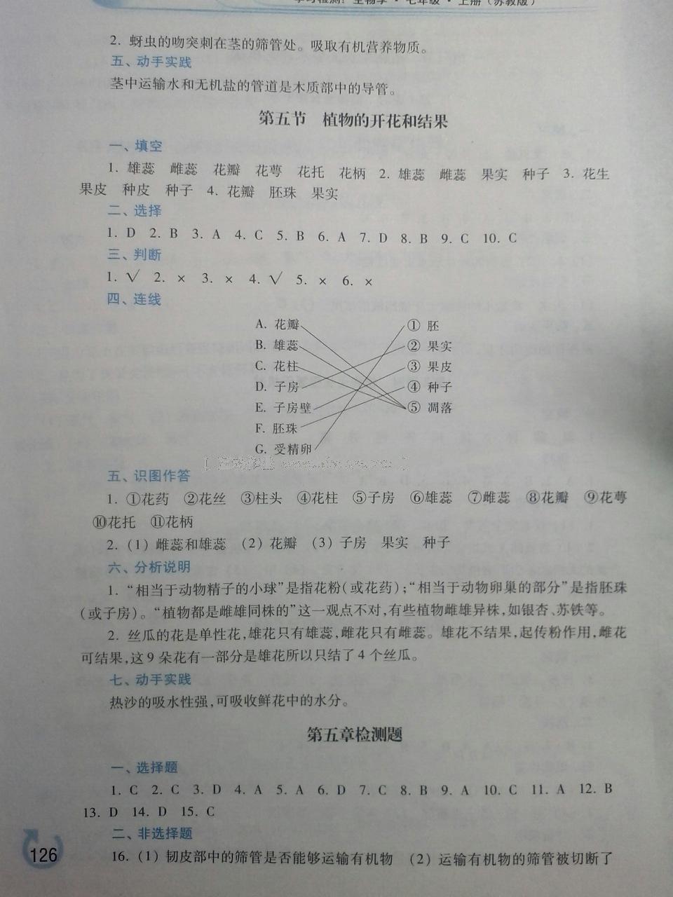 2015年學習檢測七年級生物學上冊蘇教版 第30頁