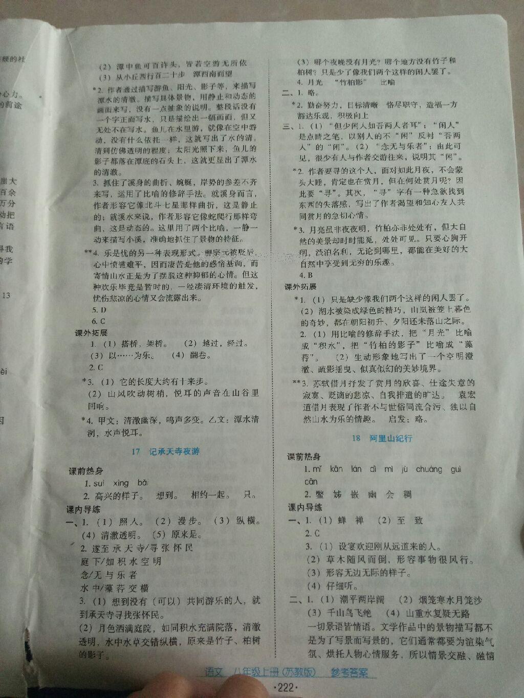 2016年云南省标准教辅优佳学案八年级语文上册苏教版 第10页