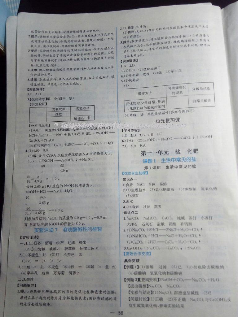 2016年同步导学案课时练九年级化学全一册人教版 第28页