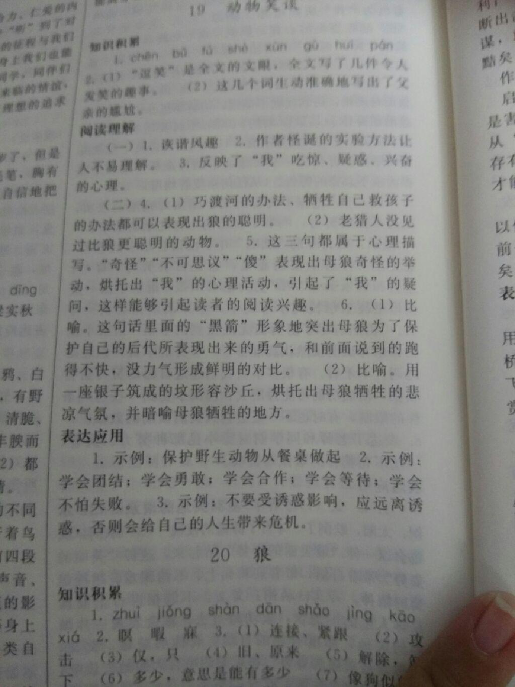 2016年同步练习册七年级语文上册人教版人民教育出版社X版 第35页