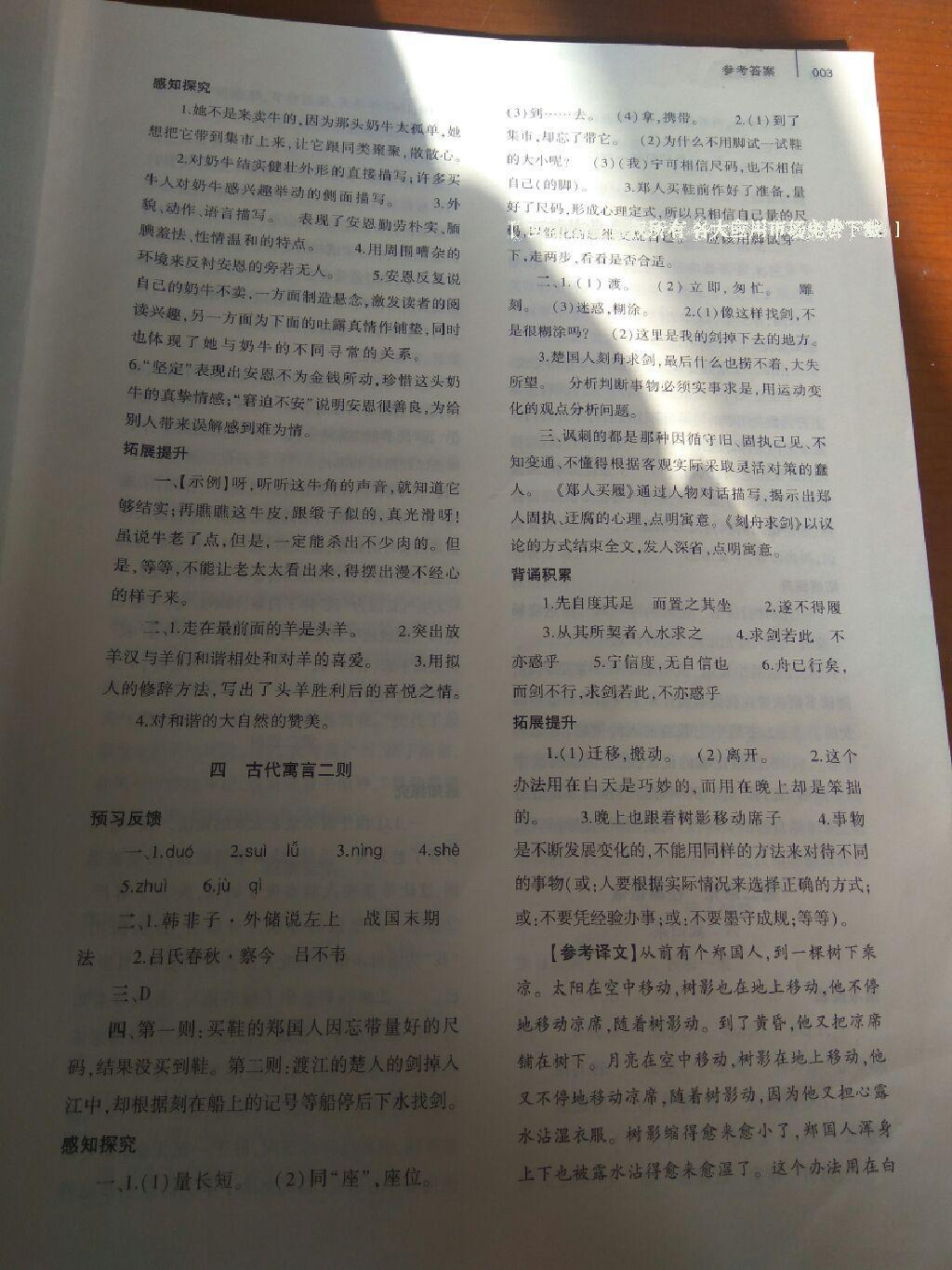 2016年基礎(chǔ)訓(xùn)練七年級語文上冊蘇教版僅限河南省使用大象出版社 第32頁