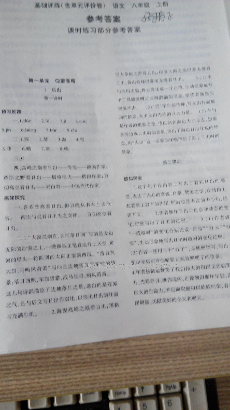 2016年基礎(chǔ)訓(xùn)練八年級(jí)語(yǔ)文上冊(cè)北師大版大象出版社 第68頁(yè)