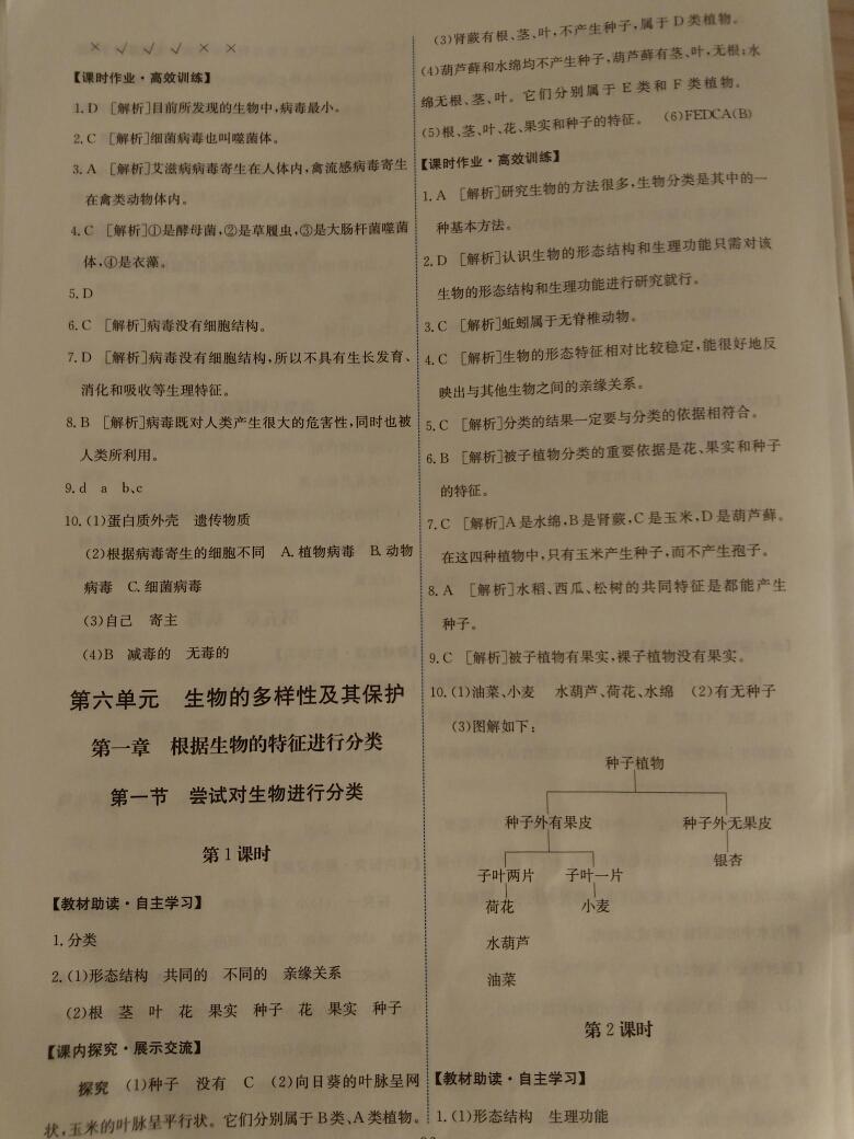 2016年能力培養(yǎng)與測(cè)試八年級(jí)生物學(xué)上冊(cè)人教版A 第34頁(yè)