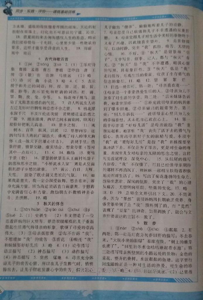 2016年課程基礎(chǔ)訓(xùn)練七年級語文上冊湖南少年兒童出版社 第4頁