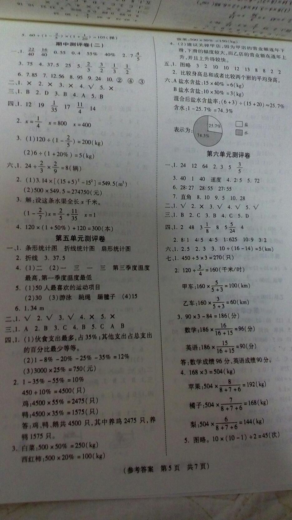 2016年扬帆文化100分培优智能优选卷六年级数学上册人教版 第13页