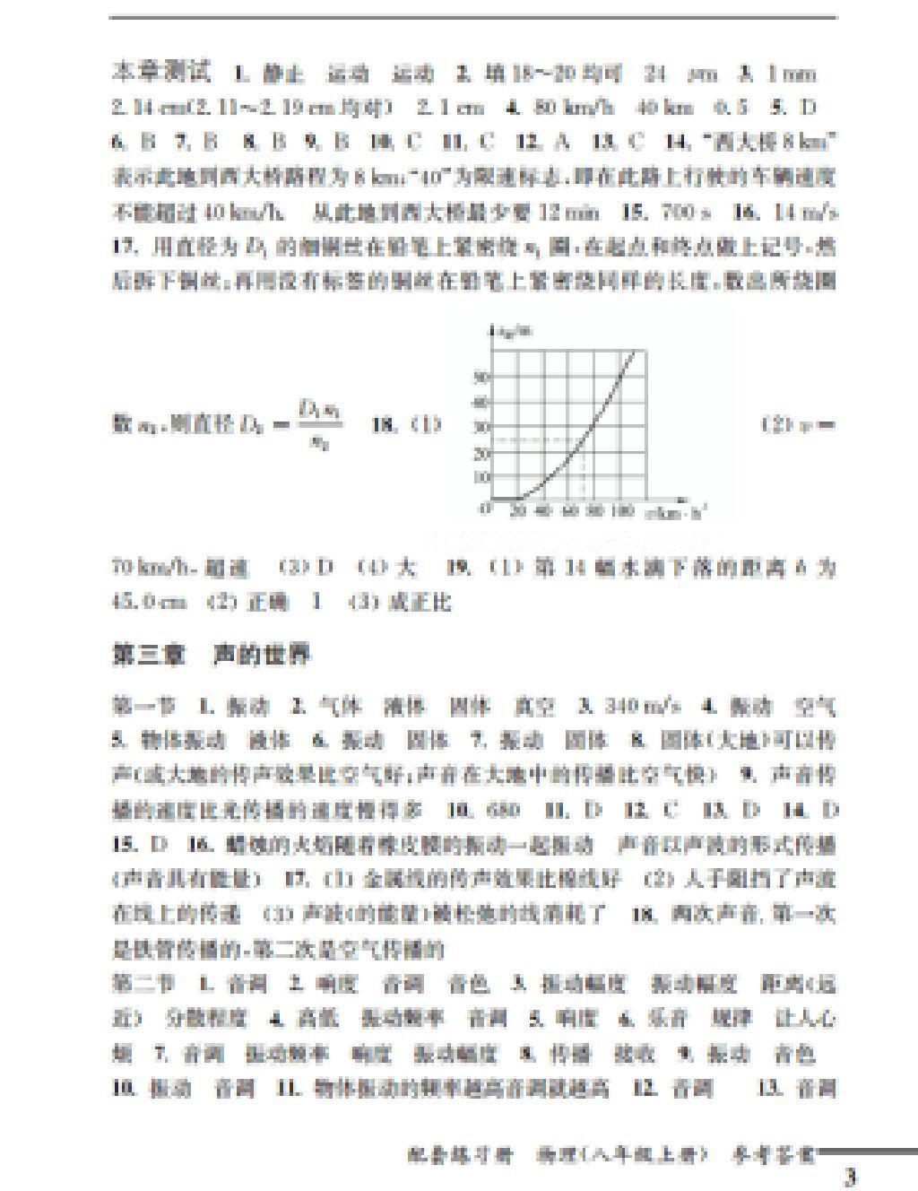 2016年配套練習(xí)冊八年級物理上冊滬科版上?？茖W(xué)技術(shù)出版社 第3頁